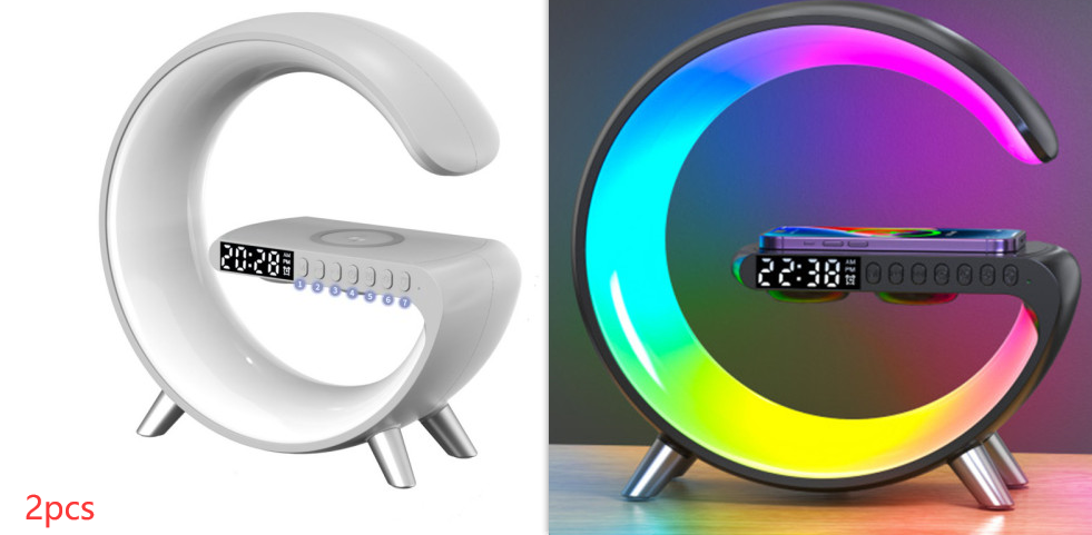 G Shaped LED Lamp Bluetooth Speake Wireless Charger