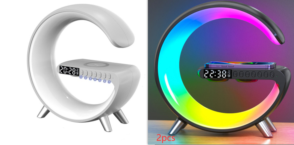 G Shaped LED Lamp Bluetooth Speake Wireless Charger