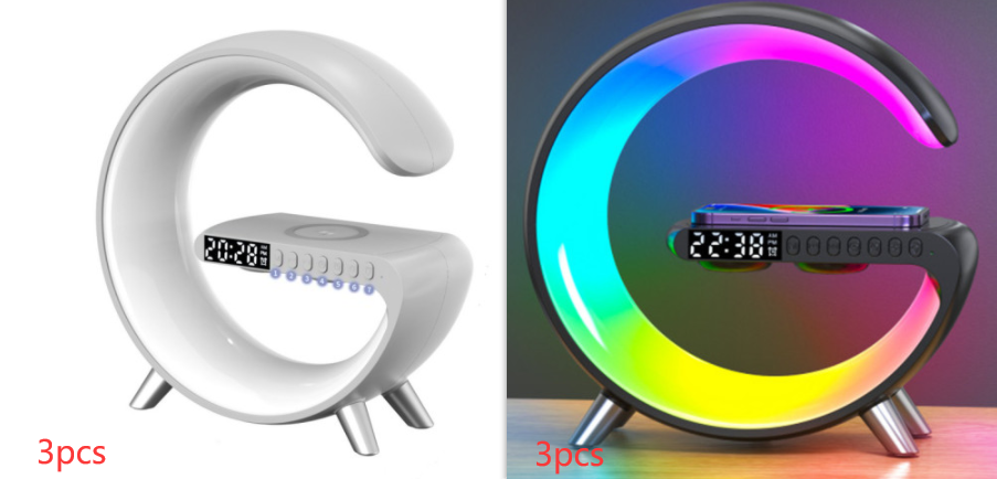 G Shaped LED Lamp Bluetooth Speake Wireless Charger