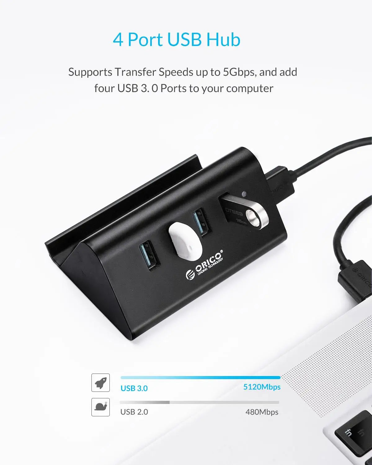 ORICO 5Gbps High Speed Mini 4 ports USB3.0 HUB