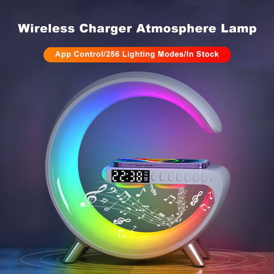 G Shaped LED Lamp Bluetooth Speake Wireless Charger